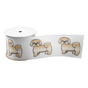 Ruban En Satin Illustration de chien de dessin animé mignon Shih