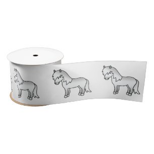 Ruban En Satin Illustration de dessin animé mignon de poney Shetl