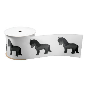 Ruban En Satin Illustration de dessin animé mignon de poney Shetl