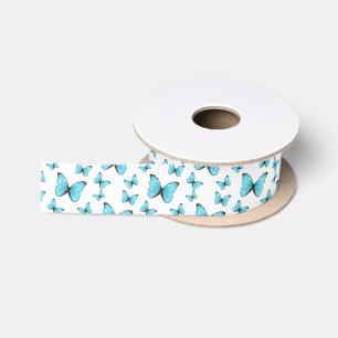 Ruban En Satin Illustration de papillons Morpho
