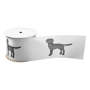 Ruban En Satin Illustration du chien de dessin de Black Labrador 