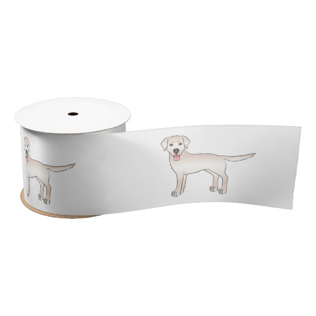 Ruban En Satin Illustration du chien de dessin de Cream Labrador  (Bobine)