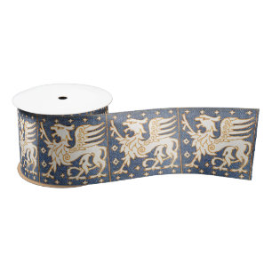 RUBAN EN SATIN IMAGINAIRE BLANC BLEU GRIFFINS