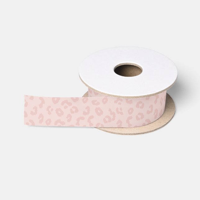 Ruban En Satin Impression léopard rose (Bobine)
