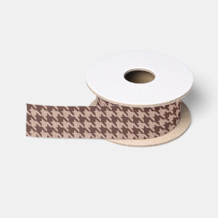 Ruban En Satin Imprimé classique prépa élégant à carreaux marron
