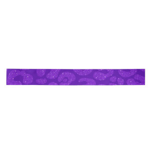 Ruban En Satin Imprimé léopard pailleté violet féminin