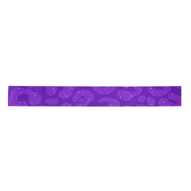 Ruban En Satin Imprimé léopard pailleté violet féminin (Devant)