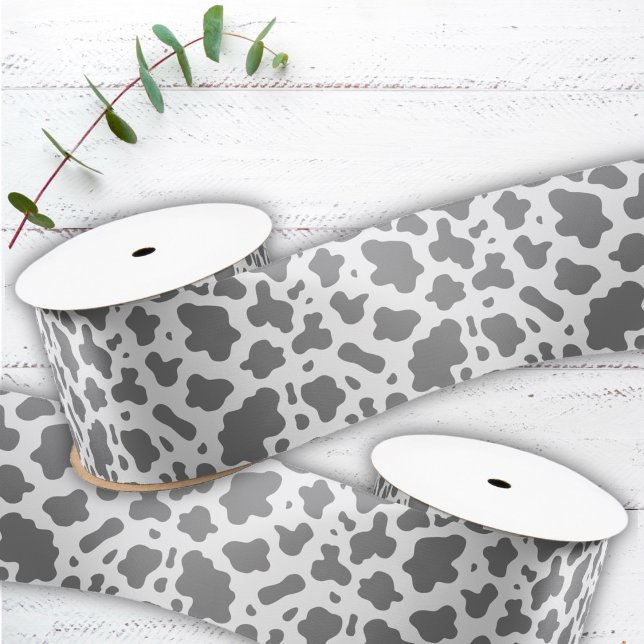 Ruban En Satin Imprimer Vache de ferme de campagne (Créateur téléchargé)