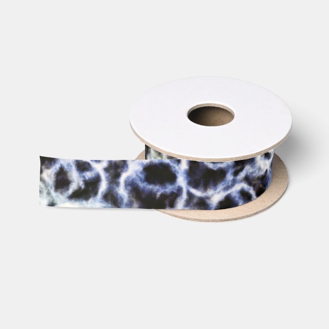 Ruban En Satin indigo shibori recyclé : (Bobine)