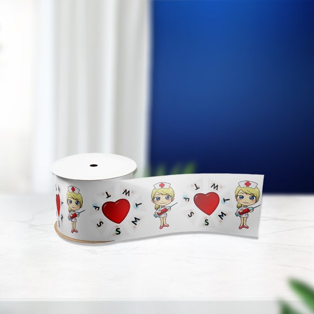 Ruban En Satin Infirmière Cœur d'Amour (Créateur téléchargé)