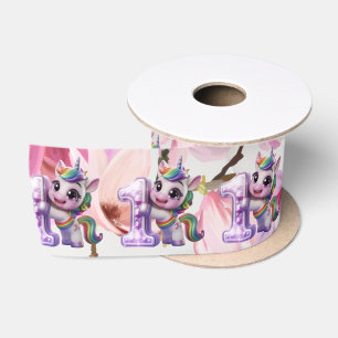 Ruban En Satin Invitation à une baby shower avec licorne