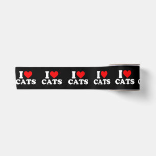 Ruban En Satin J'adore les chats - J'adore les chats J'aime les c