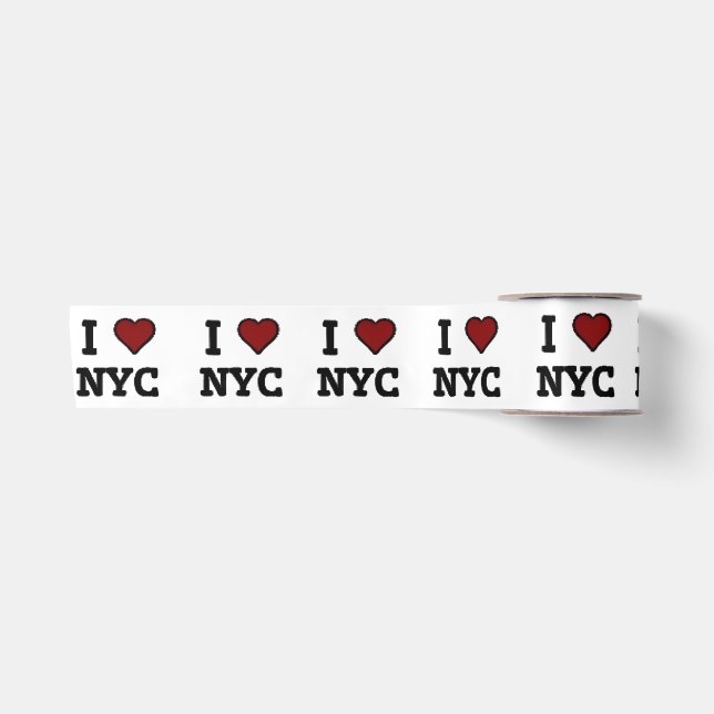 Ruban En Satin J'aime NYC cœur (Devant)