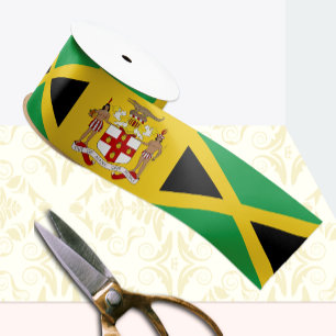 Ruban En Satin Jamaïque Ruban, Emblème, patriotique, drapeau jama