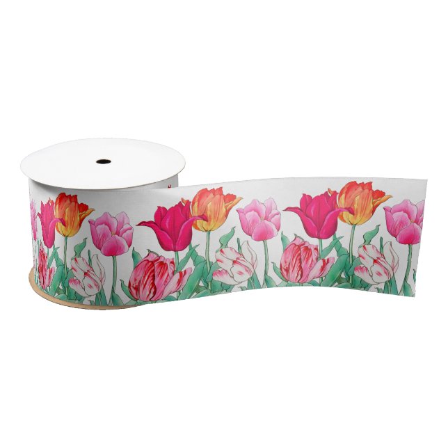 Ruban En Satin Jardin des Tulipes (Bobine)