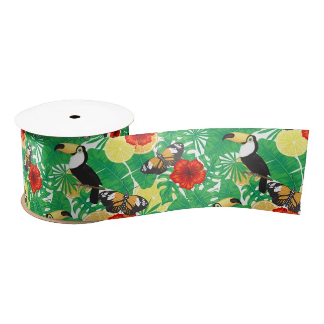 Ruban En Satin Jardin tropical (Bobine)
