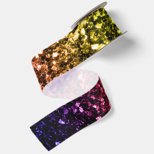 Ruban En Satin Jaune arc-en-ciel rouge violet faux parties scinti