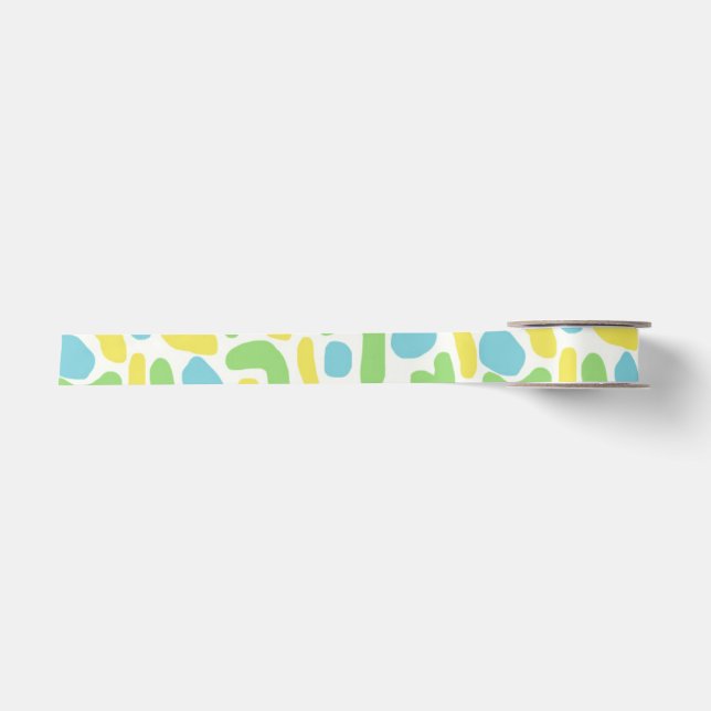 Ruban En Satin Jaune, Bleu Bébé et Vert citron (Devant)