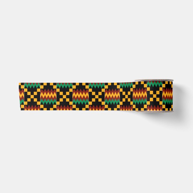 Ruban En Satin Jaune, Vert, Rouge, Kente Noir (Devant)
