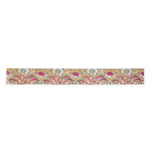 Ruban En Satin Jaune vintage rose Corncockle de William Morris