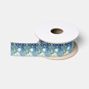 RUBAN EN SATIN JE CROIS À L'UNICORN DE NOËL, IMAGINAIRE RIBBON