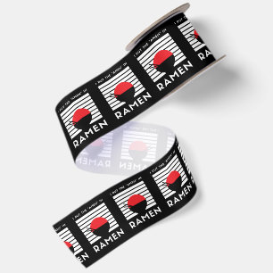 Ruban En Satin Je Mets Le « Amen » Dans Le Ramen Noir Et Blanc