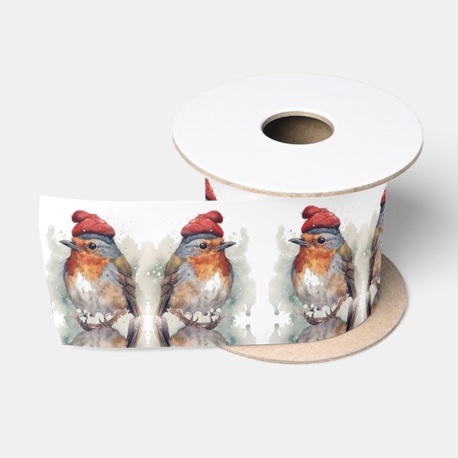 Ruban En Satin Joie de Robin en Hiver (Bobine)