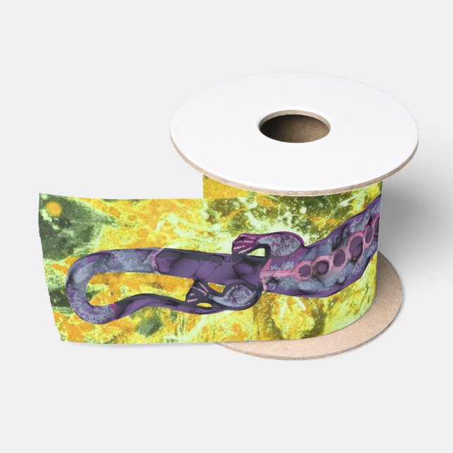 Ruban En Satin Joli BALI LIZARD Design violet + vos idées (Bobine)