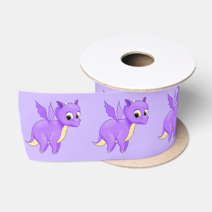 Ruban En Satin Joli bébé dragon volant violet