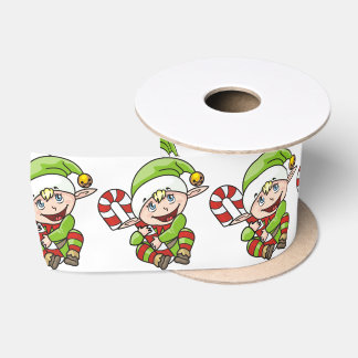 Ruban En Satin Joli elfe de Noël avec Sucre de canne