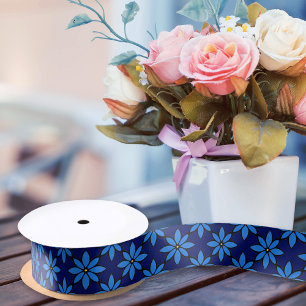 Ruban En Satin Joli Fleur Marine Bleu Fille Fille Fleur Flore