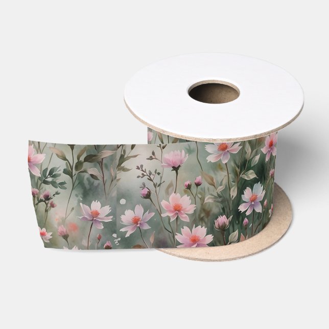 Ruban En Satin Joli Fleur sauvage (Bobine)