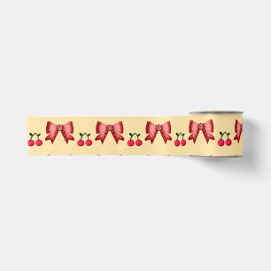 Ruban En Satin Joli motif sans couture de nœud Cerise rose esthét