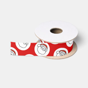 Ruban En Satin Joli Père Noël de Noël en art doodle sur fond roug