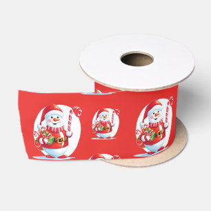 Ruban En Satin Joli Snowman Père Noël Xmas Sucre de canne doux Mo