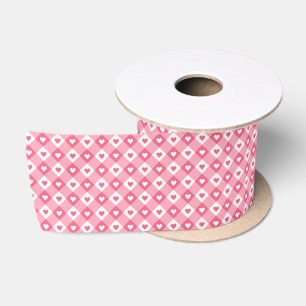 Ruban En Satin Joli Valentines Motif de coeur rose