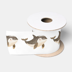 Ruban En Satin Jolie baleine arctique d'hiver