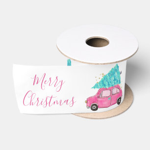 Ruban En Satin Jolie fête vintage rose voiture aqua arbre de Noël