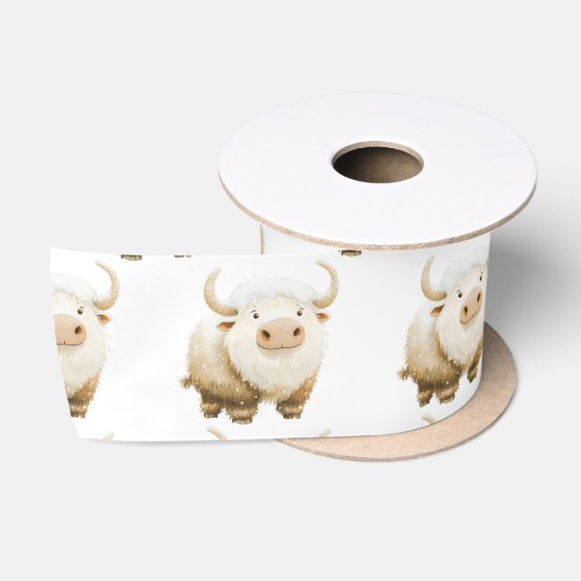 Ruban En Satin Jolie vache arctique d'hiver (Bobine)