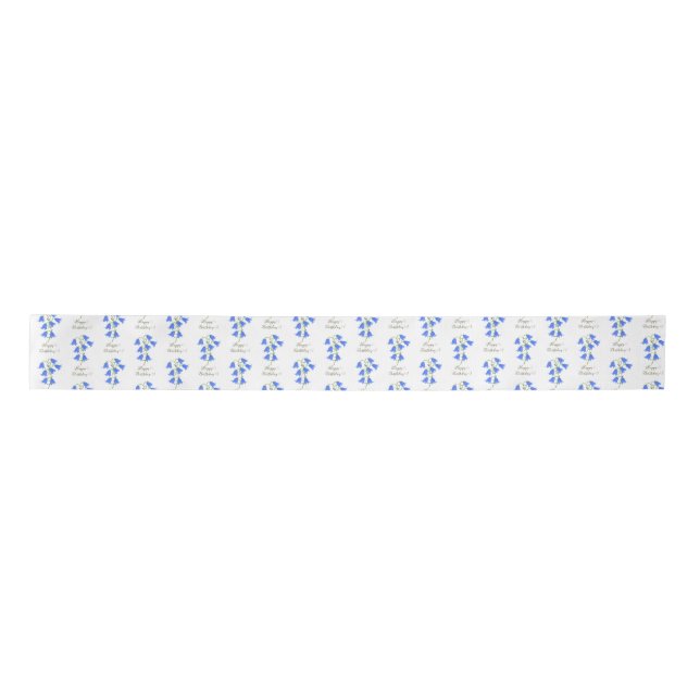 Ruban En Satin Jolies Bluebells blanches (Devant)