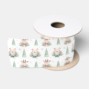 Ruban En Satin Jolis arbres de Noël pour les ours et cerfs de la