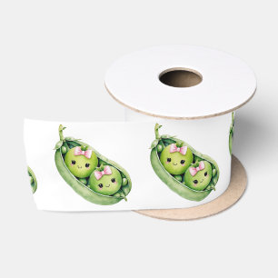 Ruban En Satin Jolis jumeaux bébé fille rose deux petits pois dan