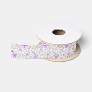 Ruban En Satin Jolis motifs paisley pastel