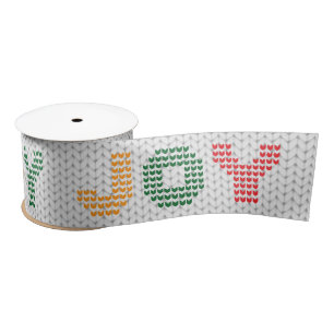 Ruban En Satin Joy Typographie Chandail de Noël