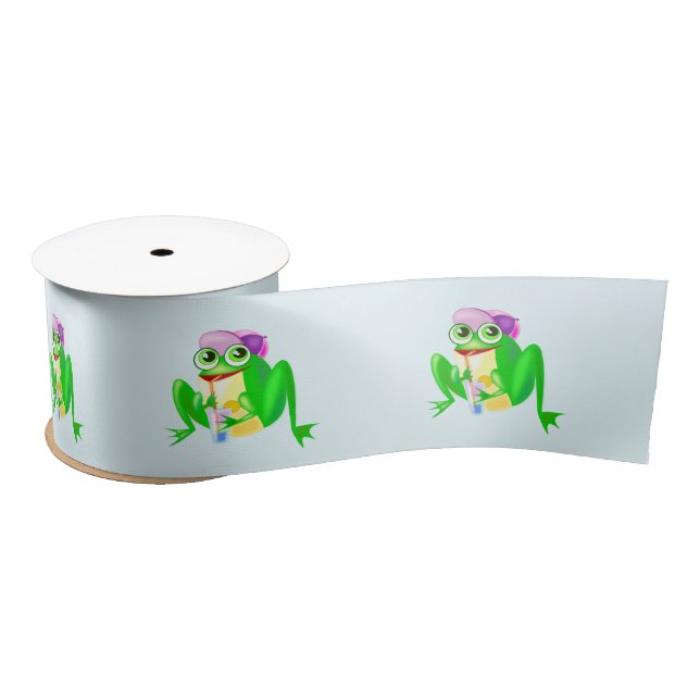 Ruban En Satin Joyeuse Grenouille de fête (Bobine)