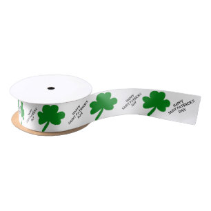 Ruban En Satin Joyeuse Saint-Patrick Shamrocks
