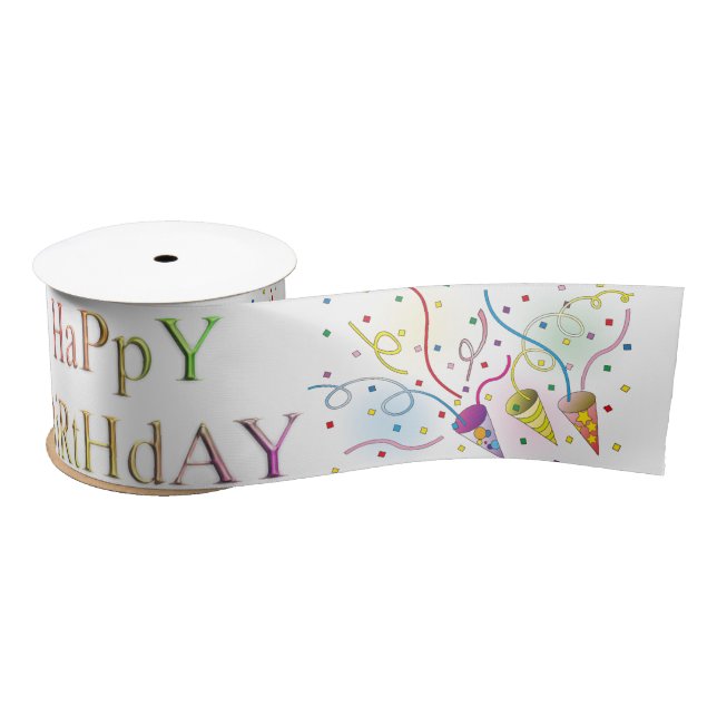 Ruban En Satin Joyeux Anniversaire (Bobine)