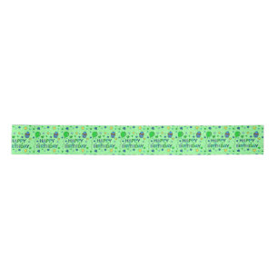 Ruban En Satin Joyeux anniversaire du garçon Blue et Lime Green