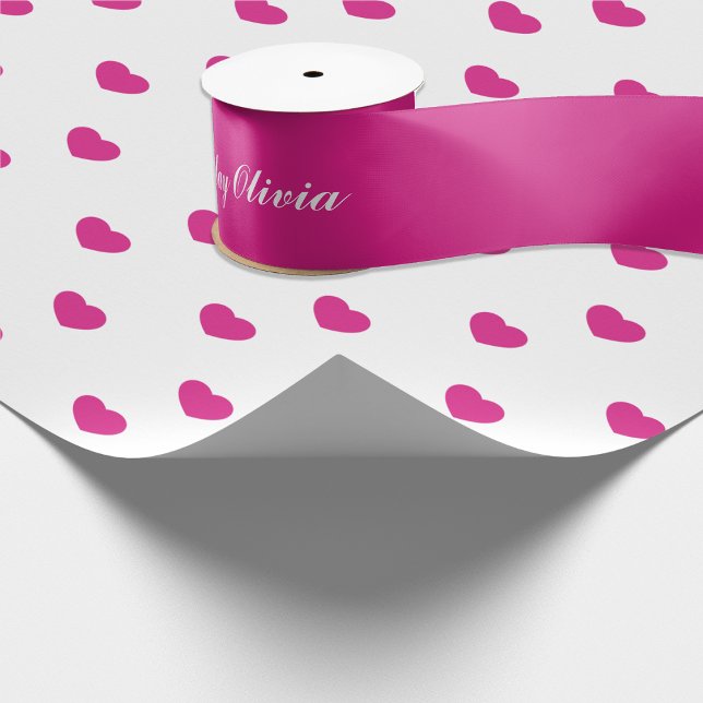 Ruban En Satin Joyeux Anniversaire Hot Rose Ajouter du texte (Créateur téléchargé)