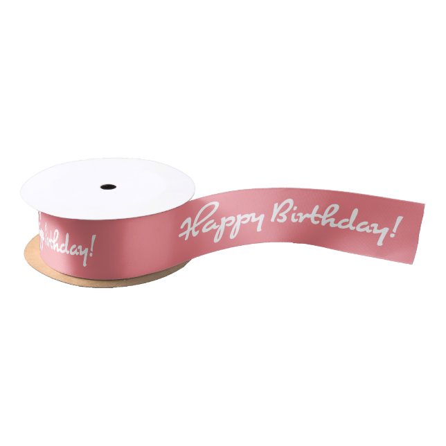 Ruban En Satin Joyeux anniversaire ! Script Décontracté blanc (Bobine)